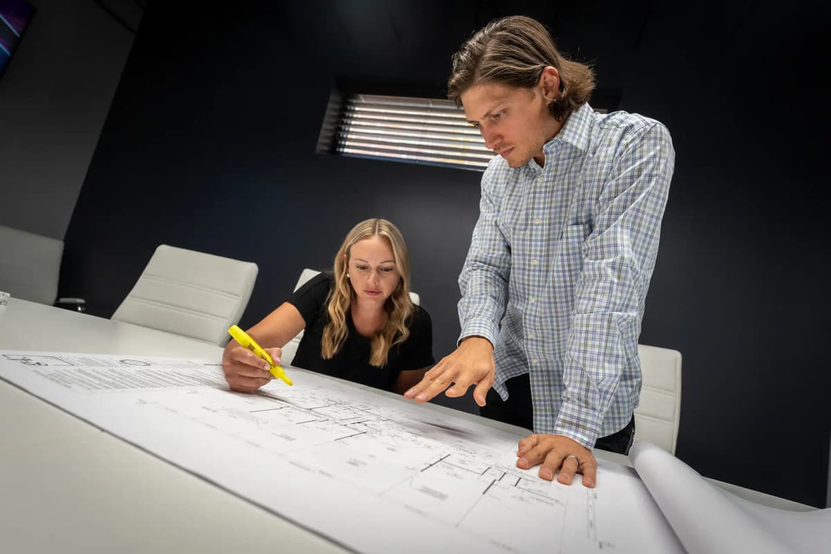 The Avant Construction Group team collaborating on a project