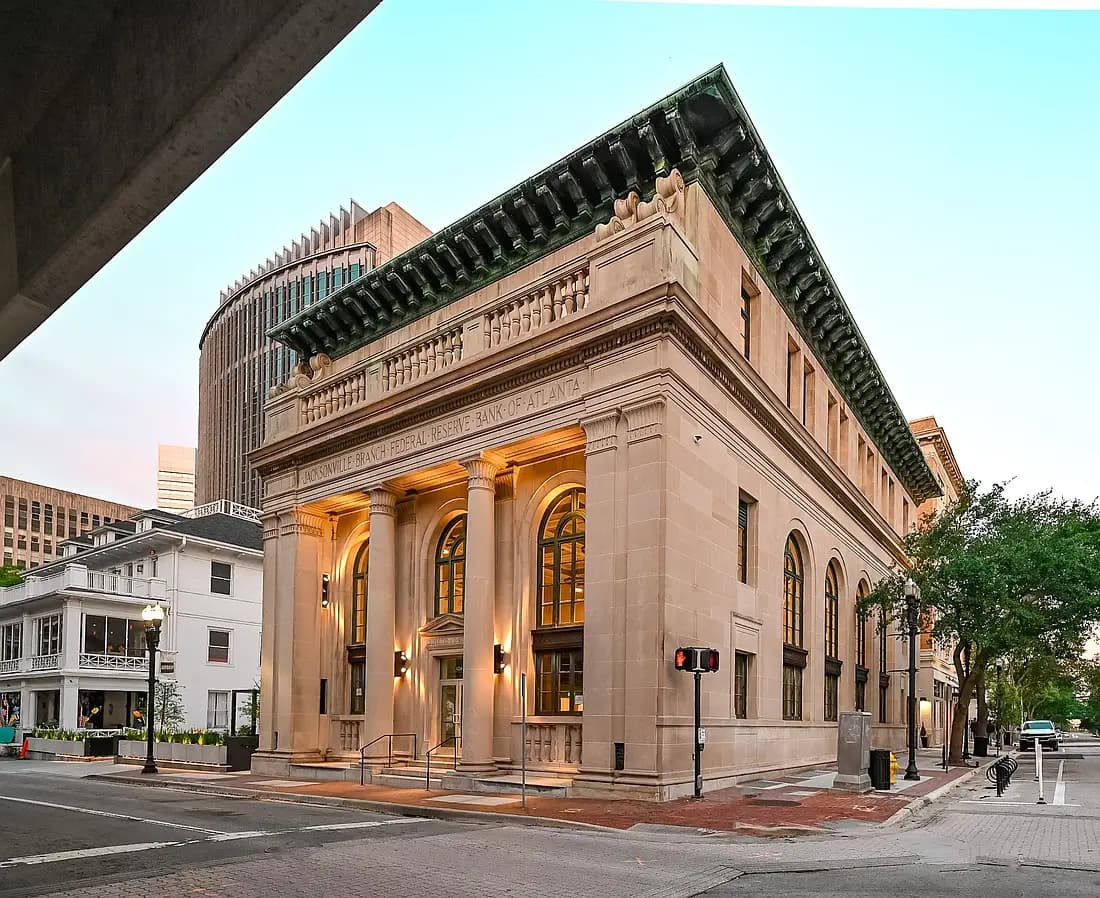 The restored Federal Reserve Bank building in Downtown Jacksonville